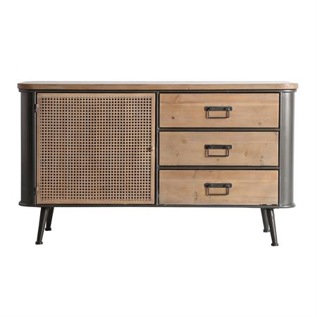 Buffet en fer gris 118x47x68 cm