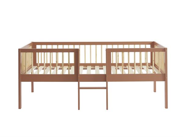 Cadre de lit pour enfant avec échelle en bois 90x190cm - Terracotta