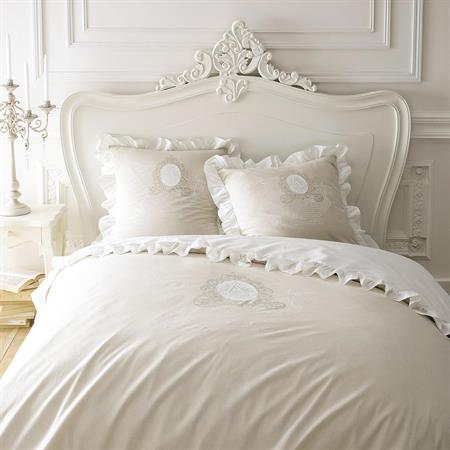 Parure de lit 220 x 240 cm en coton beige ROMANCE Maisons du monde