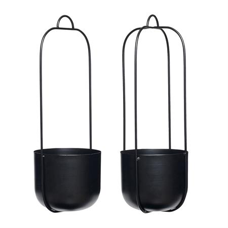 Set de 2 Pot suspendu en métal noir