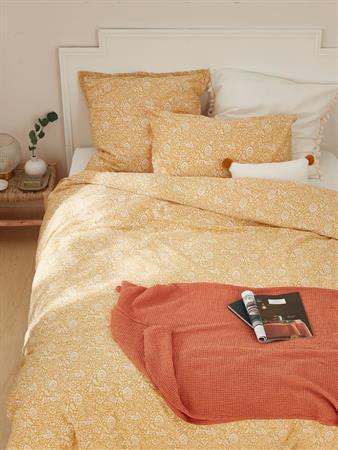 'Housse de couette coton lavé Bohème'' ocre'''