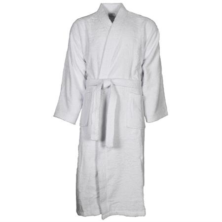 Peignoir unisexe en coton blanc l
