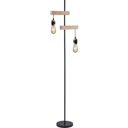 Lampadaire abat jour et pieds métal noir