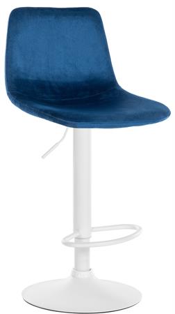 Tabouret de bar velours ajustable pivotant velours Bleu