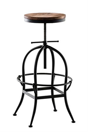 Tabouret de bar industriel réglable en métal Noir