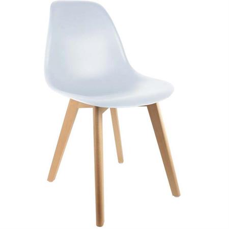 Chaise enfant scandinave bois et polypropylène blanc