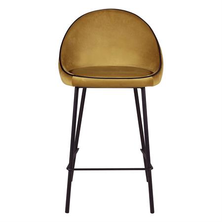 Chaise de bar velours ocre surpiqué design