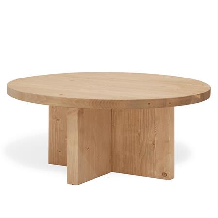 Table basse ronde en bois de sapin marron Ø88x32