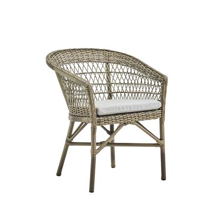 Chaise repas empilable aluminium et fibre synthétique taupe