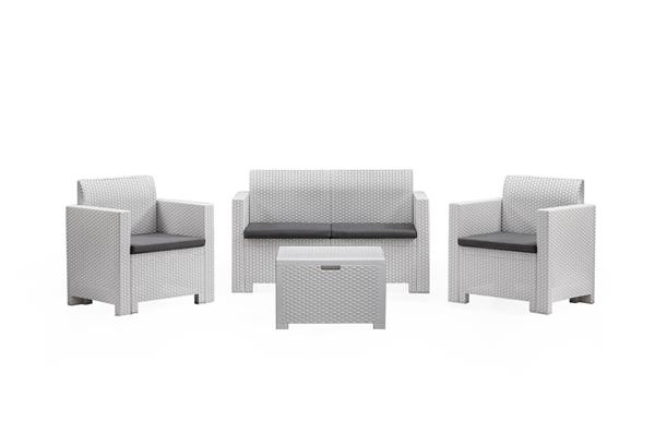 Set salon d’extérieur blanc 75x58 cm