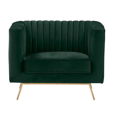 Fauteuil en velours vert foncé