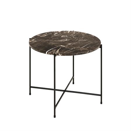 Table d'appoint ronde en marbre ø52cm - Marron