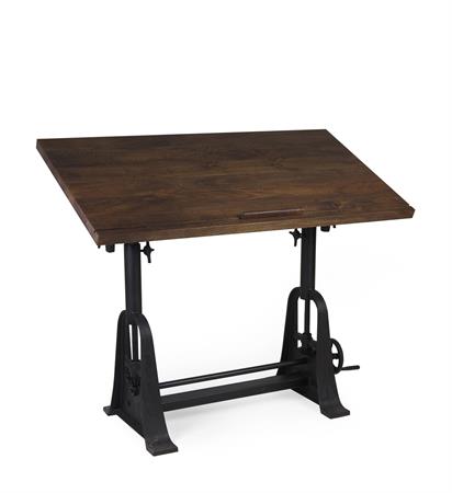 Table en bois marron et métal noir L 130 cm