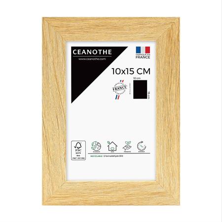 Cadre photo design bois clair 10x15 cm bois reconstitué fsc