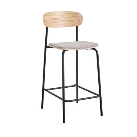 Lot de 2 chaises de bar en tissu et métal H66cm