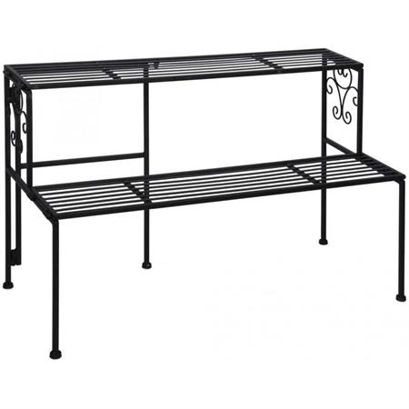 Etagère à plantes pliante en fer 2 niveaux