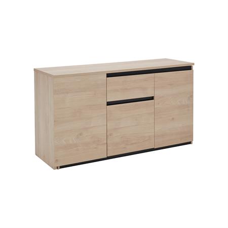 Bureau avec rangement et plateau pivotant effet Bois clair et Noir