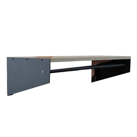 Etagère penderie murale bois et métal noir 90x28
