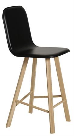 Chaise haute noire en cuir Tria - Colé Italian Design Label