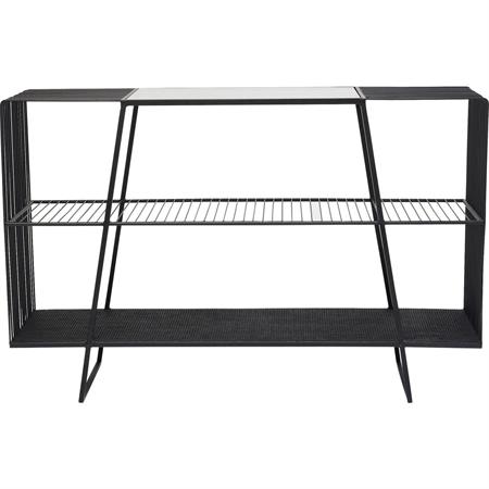 Etagère noire en acier et verre