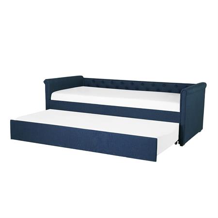 Lit gigogne en tissu bleu marine 80 x 200 cm