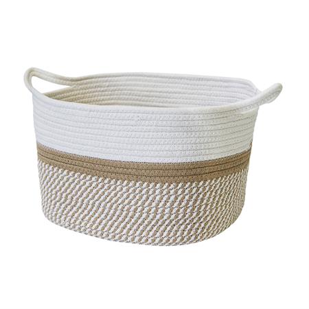 Panier de rangement en corde blanc 34x28x24cm