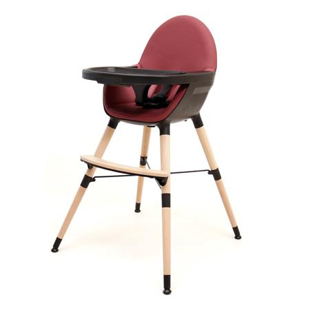 Chaise haute évolutive Confort noir et bordeaux
