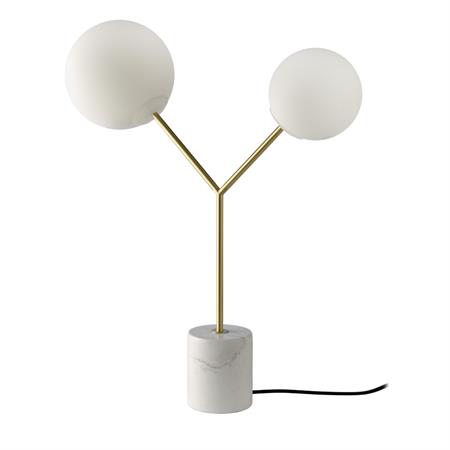 Lampe de table en blanc et acier doré