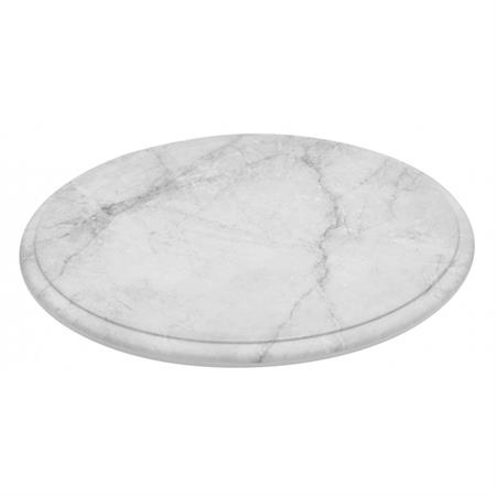 Plateau rond blanc en mélaminé imitation marbre ø 285 mm   l2g
