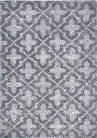 Tapis de salon motif contemporain gris 200x290