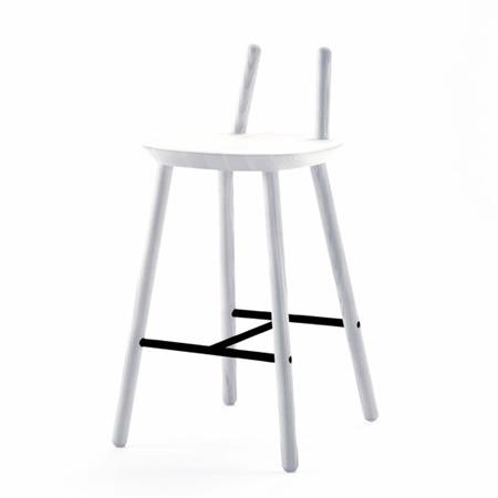 Chaise de bar blanche 65 cm Naïve - Emko