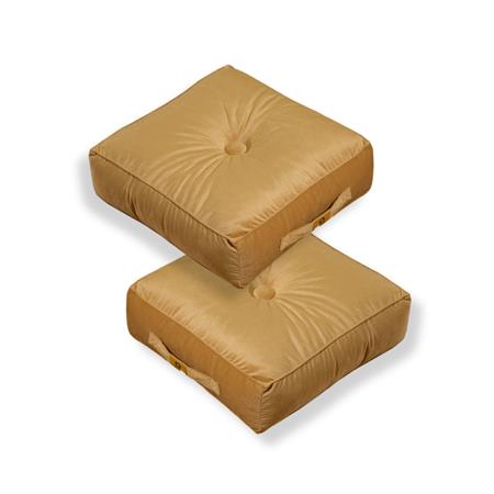 Pouf en velours 40 x 40 x 14 cm ensemble de 2
