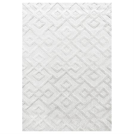Tapis bohème à relief blanc ivoire 80x150cm