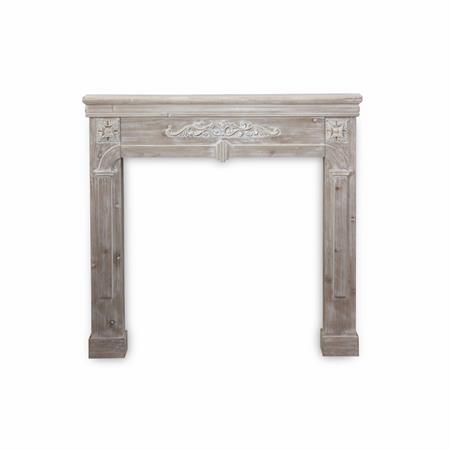 Manteau de cheminée décor bois cérusé