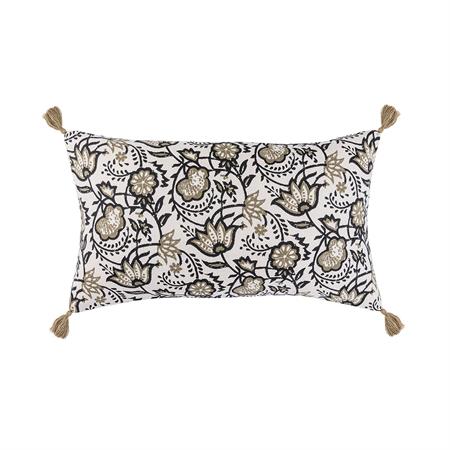 Housse de coussin coton taupe 50x30