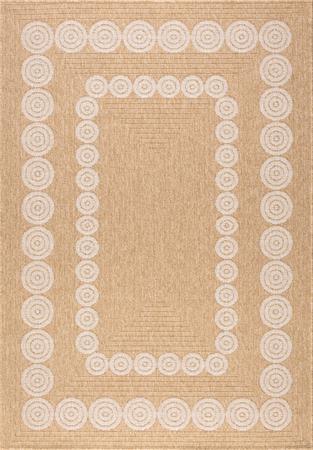 Tapis intérieur/extérieur effet jute motif géométrique blanc 120x170