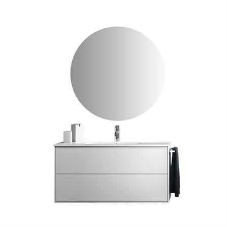 Meuble de salle de bain 4 pièces en mélaminé blanc mat