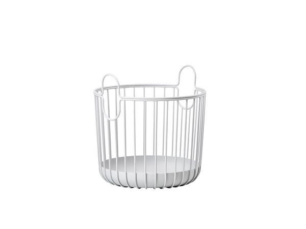 Panier en acier laqué gris clair