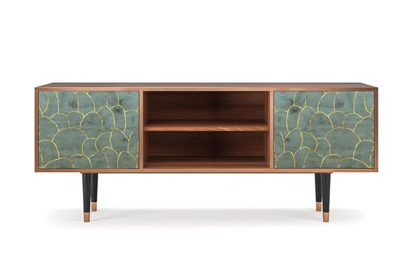 Meuble TV  bleu-vert 2 portes L 170 cm