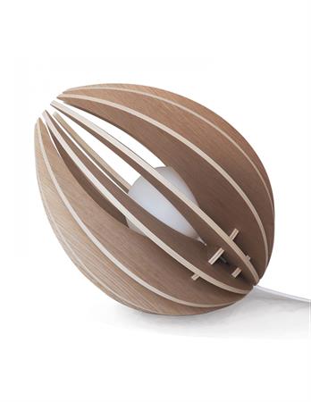 Lampe à poser en bois avec fil blanc sans ampoule