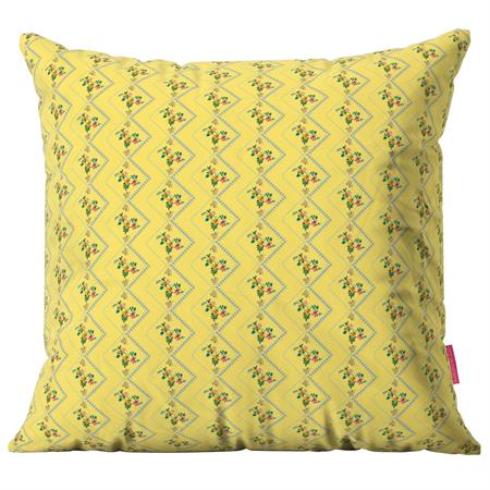 Housse de coussin extérieur motif graphique vintage jaune 45x45 cm
