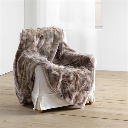 Plaid imitation fourrure 125x150cm choco