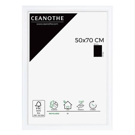 Cadre photo blanchi 50x70 cm bois massif fsc