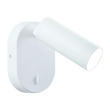 Spot LED orientable avec interrupteur métal blanc L18cm