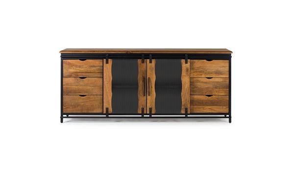 Buffet en bois manguier et métal noir
