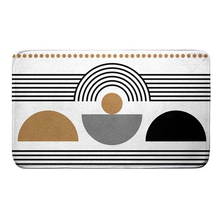 Tapis de bain aux formes géométriques polyester/microfibre multicolore