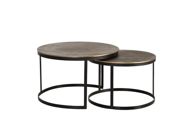 Table basse plateau bronze et pieds métal doré