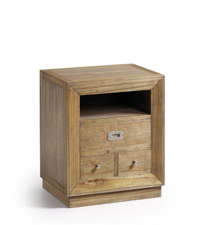 Table de chevet en bois marron L 50 cm