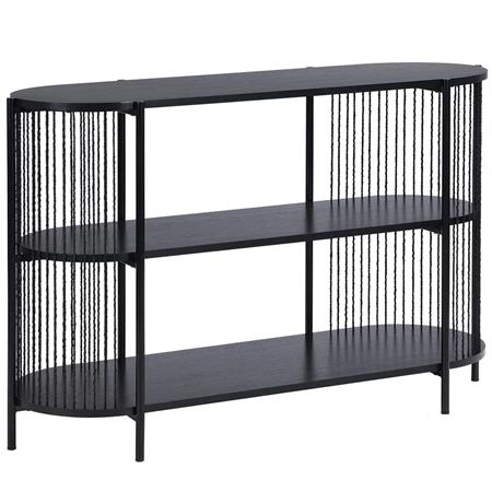 Console d'entrée noire en bois