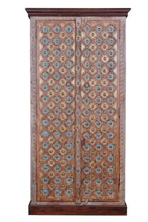 Armoire manguier en noyer et gris vieilli